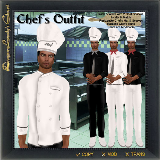 Second Life Marketplace Chef's Outfit